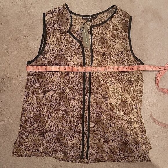 NWT W118 Walter Baker leopard print sheer sleeveless blouse sz S - Picture 6 of 10